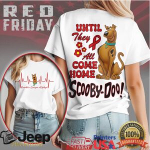 Scooby Doo RED Friday T Shirt Remember Everyone Deployed Graphic Tee