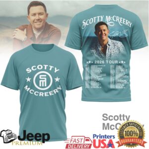 Scotty McCreery 2026 North American Tour Teal Graphic T Shirt