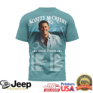Scotty McCreery 2026 North American Tour Teal Graphic T Shirt