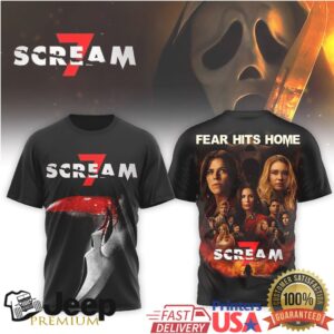 Scream 7 Horror Movie “Fear Hits Home” Graphic T Shirt Scream 7 Horror Movie “Fear Hits Home” Graphic T Shirt