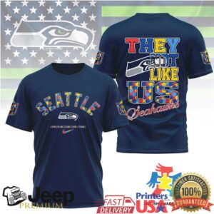 Seattle Seahawks Autism Awareness “They Not Like Us” T Shirt Seattle Seahawks Autism Awareness “They Not Like Us” T Shirt
