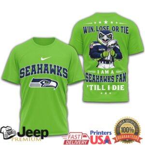 Seattle Seahawks Fan Till I Die Mascot Championship Trophy T Shirt
