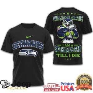 Seattle Seahawks Fan Till I Die Mascot Championship Trophy T Shirt