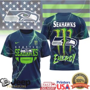 Seattle Seahawks Monster Energy 3D Lightning Graphic Tee