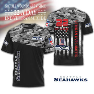 Seattle Seahawks NFL Veteran Lives Matter Shirt 22 A Day Camo Design Seattle Seahawks NFL Veteran Lives Matter Shirt 22 A Day Camo Design