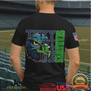Seattle Seahawks “They Not Like Us” Graphic T Shirt Double Sided Fan Gear Seattle Seahawks “They Not Like Us” Graphic T Shirt Double Sided Fan Gear