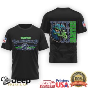 Seattle Seahawks “They Not Like Us” Graphic T Shirt Double Sided Fan Gear