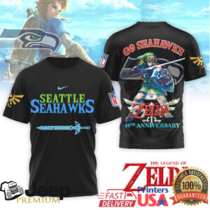 Seattle Seahawks x Legend of Zelda 40th Anniversary Link Hero T Shirt