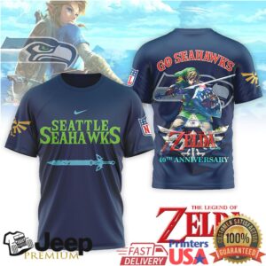 Seattle Seahawks x Legend of Zelda 40th Anniversary Link Hero T Shirt