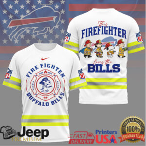 Snoopy Firefighter Buffalo Bills NFL 3D All Over Print T Shirt