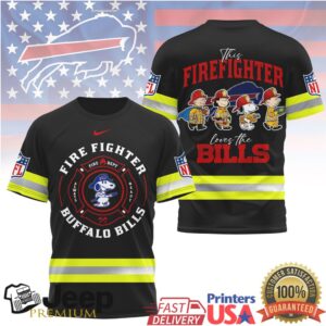 Snoopy Firefighter Buffalo Bills NFL 3D All Over Print T Shirt
