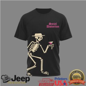 Social Distortion 2026 World Tour Skeleton Martini T Shirt