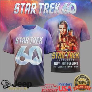 Star Trek 60th Anniversary 1966 2026 The Journey Never Ends Commemorative T Shirt