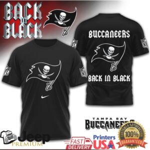 Tampa Bay Buccaneers “Back in Black” Pirate Graphic T Shirt Tampa Bay Buccaneers “Back in Black” Pirate Graphic T Shirt