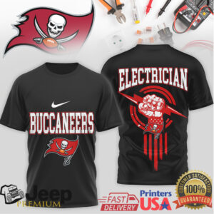 Tampa Bay Buccaneers Electrician T Shirt Pirate Power Lightning Tee