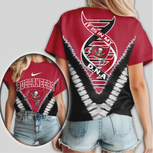 Tampa Bay Buccaneers It Is In My DNA Black & White V Pattern T Shirt Tampa Bay Buccaneers It Is In My DNA Black & White V Pattern T Shirt