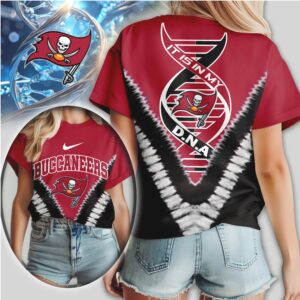 Tampa Bay Buccaneers It Is In My DNA Black & White V Pattern T Shirt