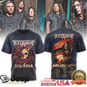Testament Thrash of the Titans 2026 World Tour Schedule Hoodies and V Necks
