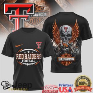 Texas Tech Red Raiders Football Harley Davidson Skull Biker Black T Shirt Texas Tech Red Raiders Football Harley Davidson Skull Biker Black T Shirt