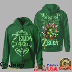 The Legend of Zelda 40th Anniversary Green Tank Top & Zip Hoodie