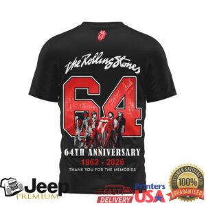 The Rolling Stones 64th Anniversary 1962 2026 Signature Tongue Logo T Shirt
