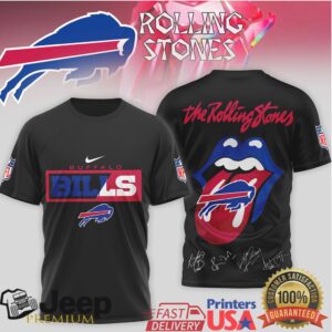 The Rolling Stones x Buffalo Bills NFL Tongue Logo T Shirt The Rolling Stones x Buffalo Bills NFL Tongue Logo T Shirt