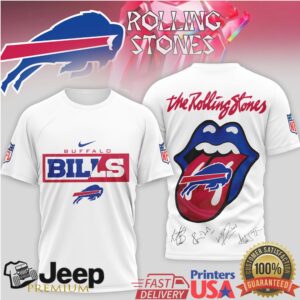 The Rolling Stones x Buffalo Bills NFL Tongue Logo T Shirt