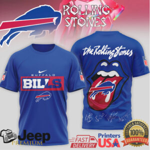 The Rolling Stones x Buffalo Bills NFL Tongue Logo T Shirt