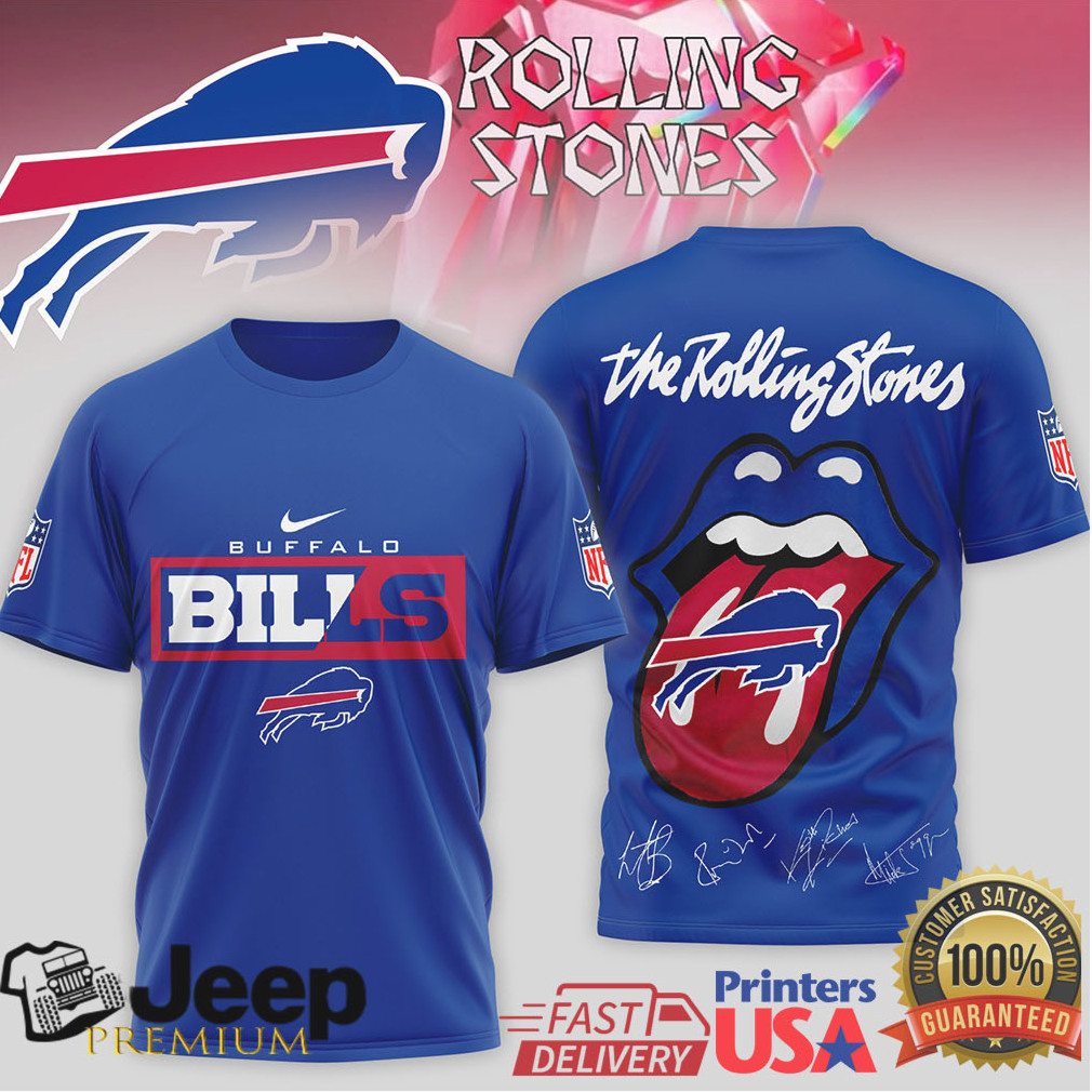 The Rolling Stones x Buffalo Bills NFL Tongue Logo T Shirt The Rolling Stones x Buffalo Bills NFL Tongue Logo T Shirt