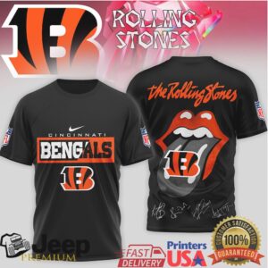 The Rolling Stones x Cincinnati Bengals NFL Tongue Logo T Shirt The Rolling Stones x Cincinnati Bengals NFL Tongue Logo T Shirt