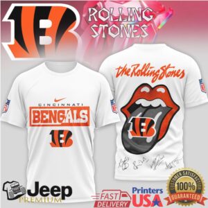 The Rolling Stones x Cincinnati Bengals NFL Tongue Logo T Shirt