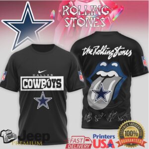 The Rolling Stones x Dallas Cowboys NFL Tongue Logo T Shirt The Rolling Stones x Dallas Cowboys NFL Tongue Logo T Shirt
