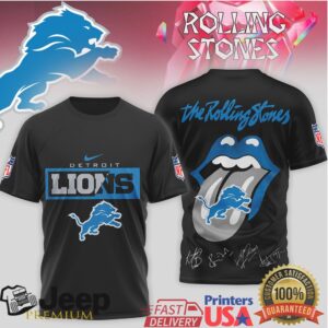 The Rolling Stones x Detroit Lions NFL Tongue Logo T Shirt The Rolling Stones x Detroit Lions NFL Tongue Logo T Shirt