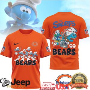 The Smurfs x Chicago Bears NFL Graphic T Shirt The Smurfs x Chicago Bears NFL Graphic T Shirt