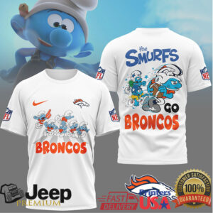 The Smurfs x Denver Broncos NFL Graphic T Shirt