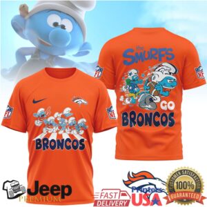 The Smurfs x Denver Broncos NFL Graphic T Shirt