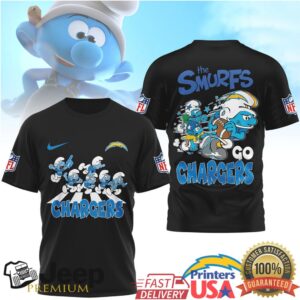 The Smurfs x Los Angeles Chargers NFL Graphic T Shirt