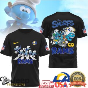 The Smurfs x Los Angeles Rams NFL Graphic T Shirt The Smurfs x Los Angeles Rams NFL Graphic T Shirt