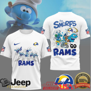 The Smurfs x Los Angeles Rams NFL Graphic T Shirt