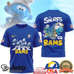 The Smurfs x Los Angeles Rams NFL Graphic T Shirt