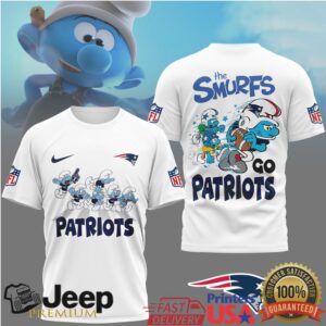 The Smurfs x New England Patriots NFL Graphic T Shirt
