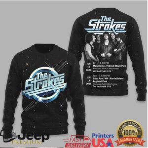 The Strokes 2026 Tour Dates Space Logo Black t shirt Sweatshirt The Strokes 2026 Tour Dates Space Logo Black t shirt Sweatshirt
