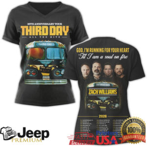 Third Day 30th Anniversary Tour 2026 All The Hits Zach Williams Guest T Shirt