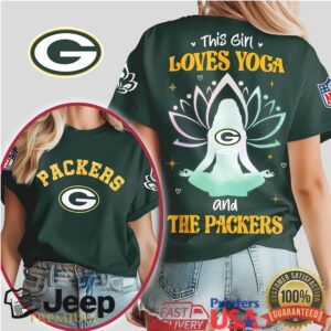 This Girl Loves Yoga and The Green Bay Packers Zen Lotus Tee This Girl Loves Yoga and The Green Bay Packers Zen Lotus Tee