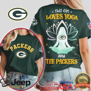 This Girl Loves Yoga and The Green Bay Packers Zen Lotus Tee
