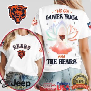 This Girl Loves Yoga and the Bears NFL Lotus Flower T Shirt