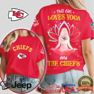 This Girl Loves Yoga and the Chiefs NFL Fan Yoga T Shirt