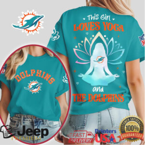 This Girl Loves Yoga and the Dolphins NFL Women's Graphic Tee