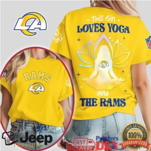 This Girl Loves Yoga and the LA Rams Zen Spirit NFL Women’s T Shirt This Girl Loves Yoga and the LA Rams Zen Spirit NFL Women’s T Shirt