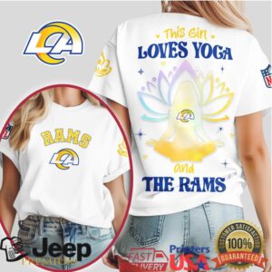 This Girl Loves Yoga and the LA Rams Zen Spirit NFL Women's T Shirt
